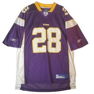 Reebok NFL Adrian Peterson#28 Minnesota Vikings Men Jersey SZ XL PIT TO PIT 25‎